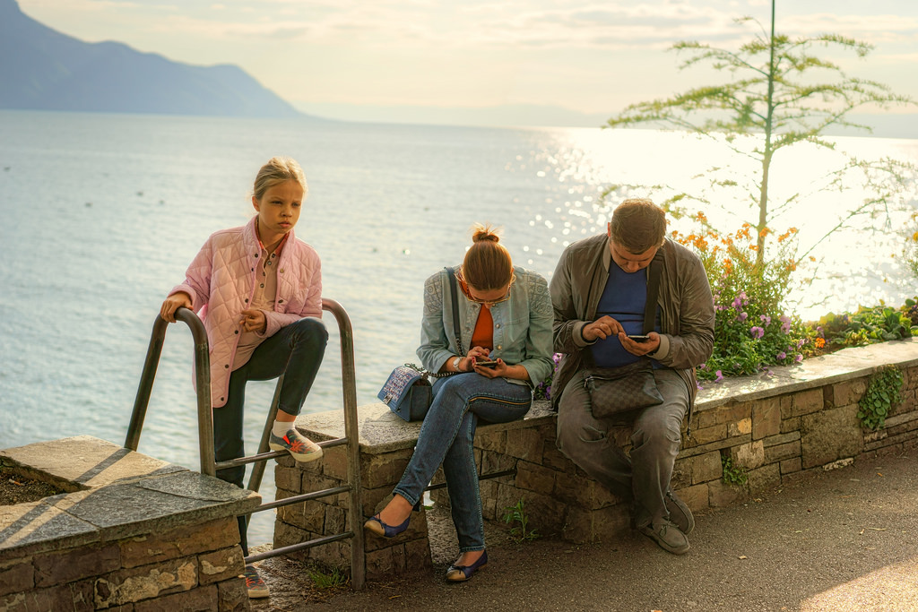 Parents on their phones