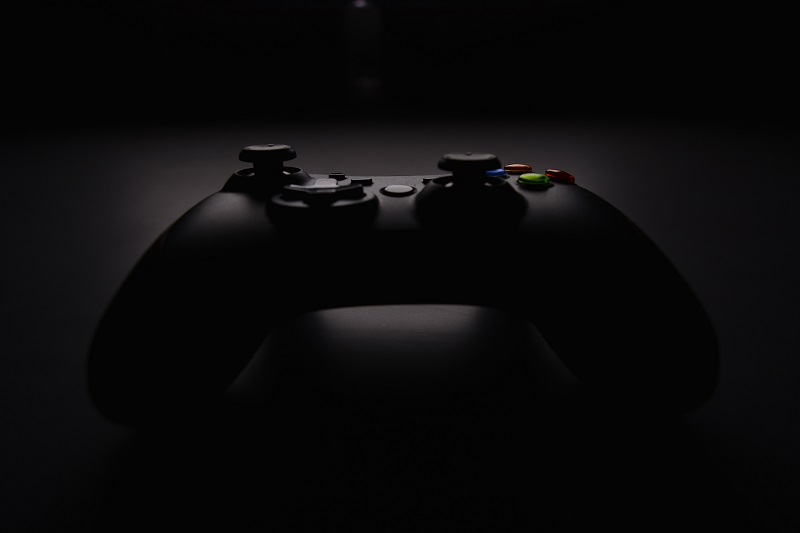 gaming console in a dark background