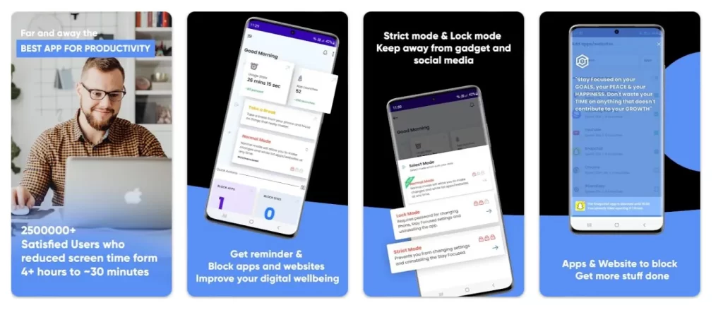 Website blocker apps for Android like Stay focused 