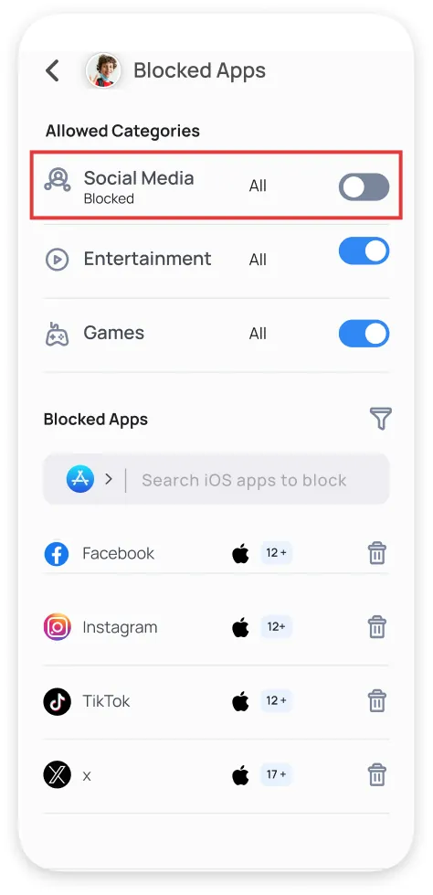 how app blocking can prevent Social media addiction in kids