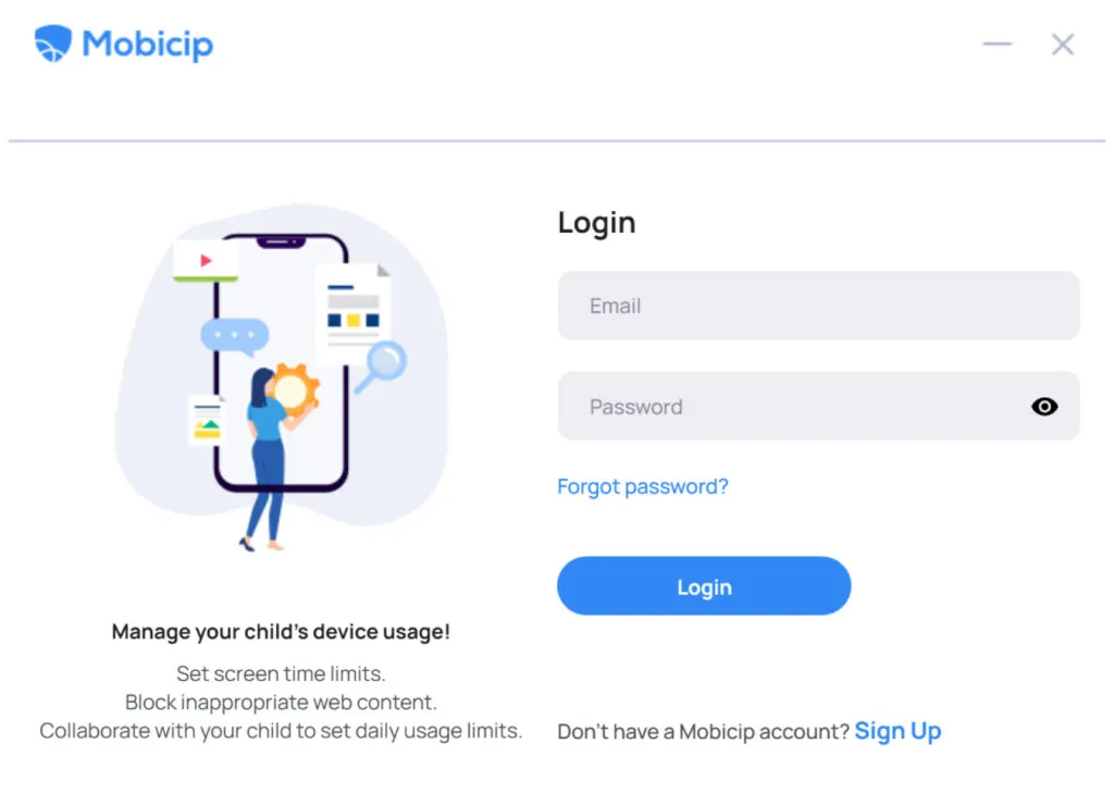 Child safe browsing setup using mobicip app

