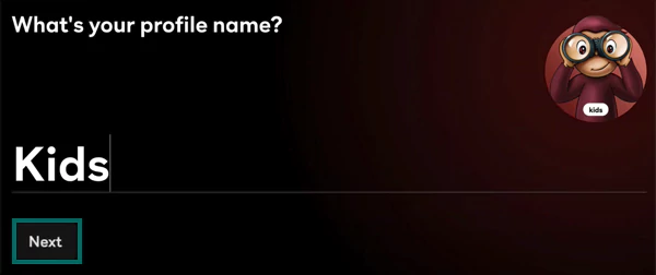 Profile name in Peacock app