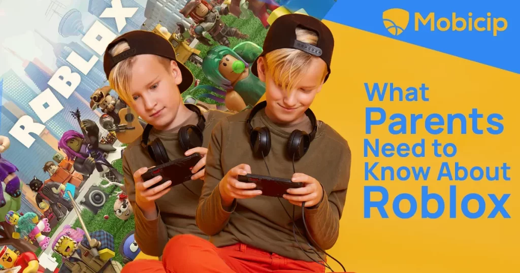 Teen playing Roblox on phone; parents’ guide to Roblox parental controls.
