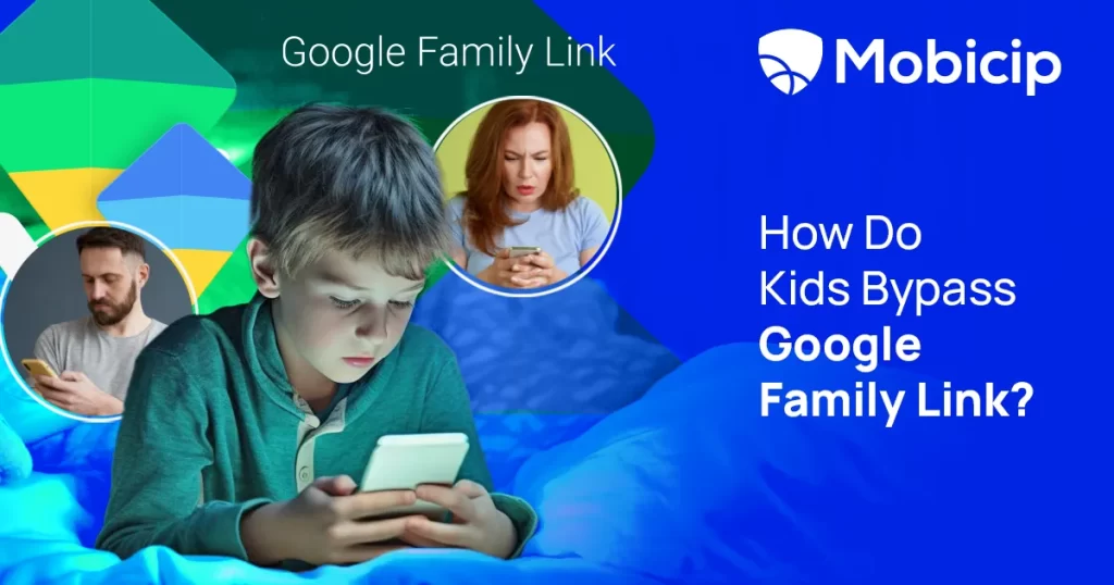 Family Link bypass awareness graphic for parents.