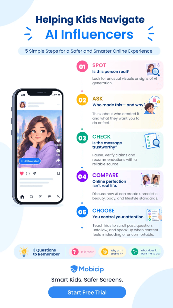 Tips for parents to help kids navigate AI influencers and AI-generated content safely